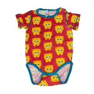 Maxomorra Lion Bodysuit Red Size 80 12 Months